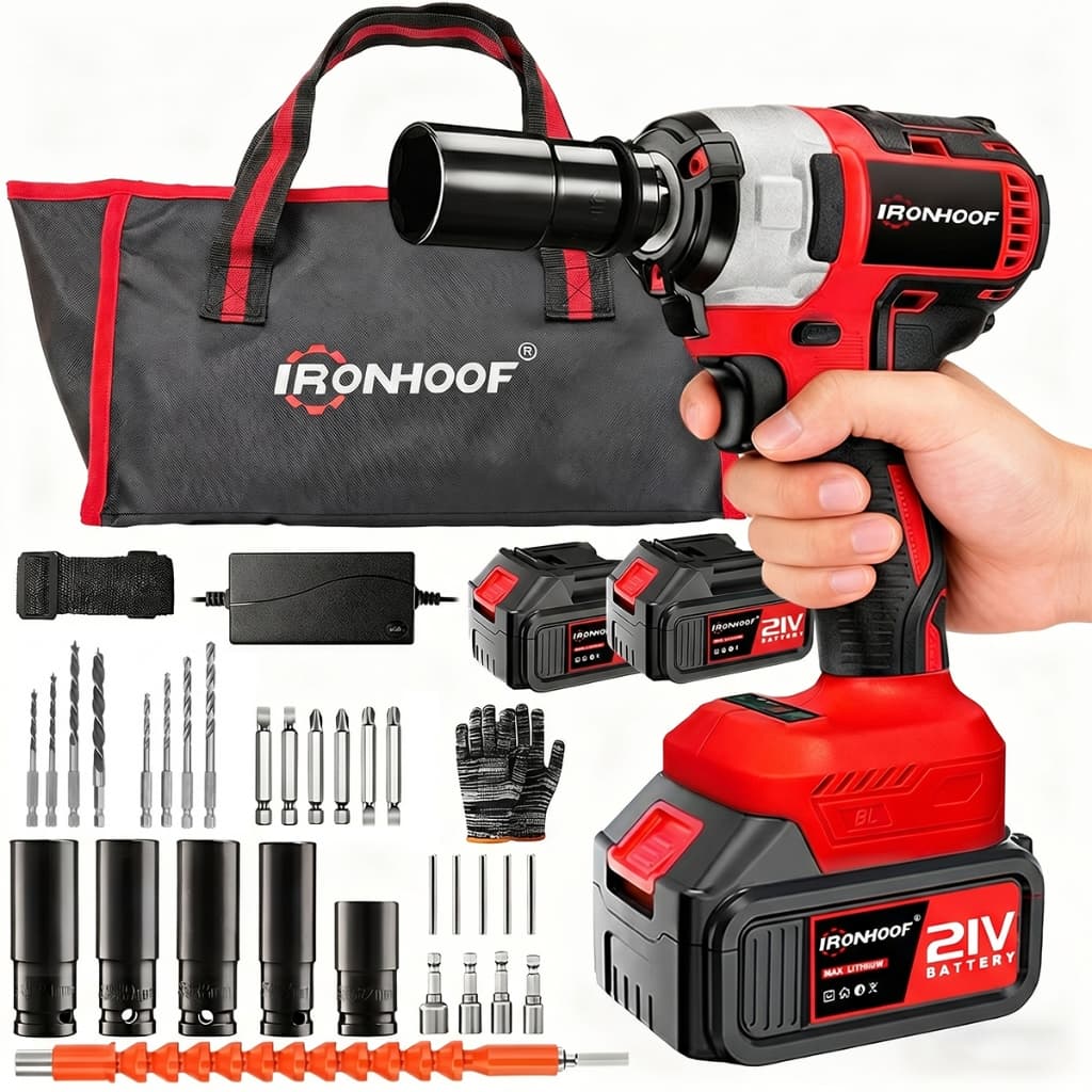 Parafusadeira Chave De Impacto Potente 520NM Brushless 2 Bateria