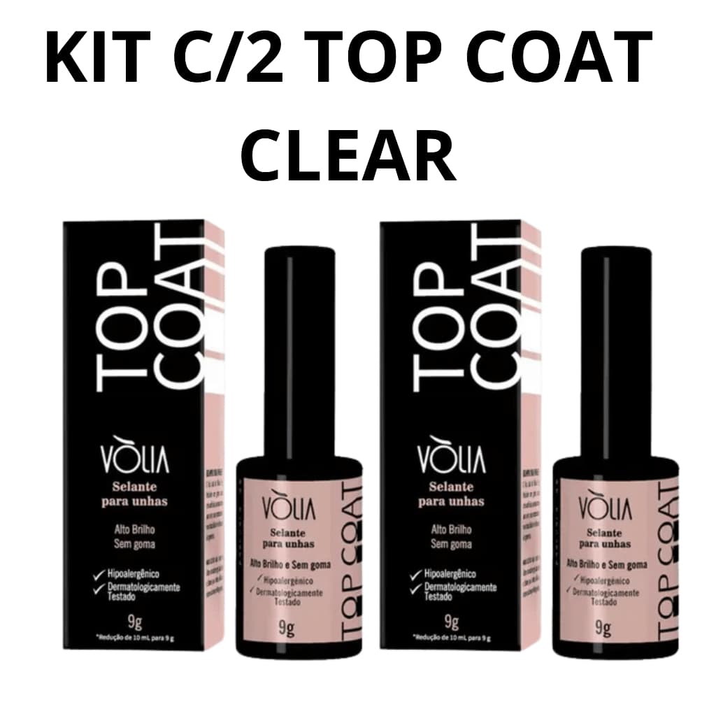 Top Coat Selante Volia 9g Brilho Gold Pink Silver Unhas Nail