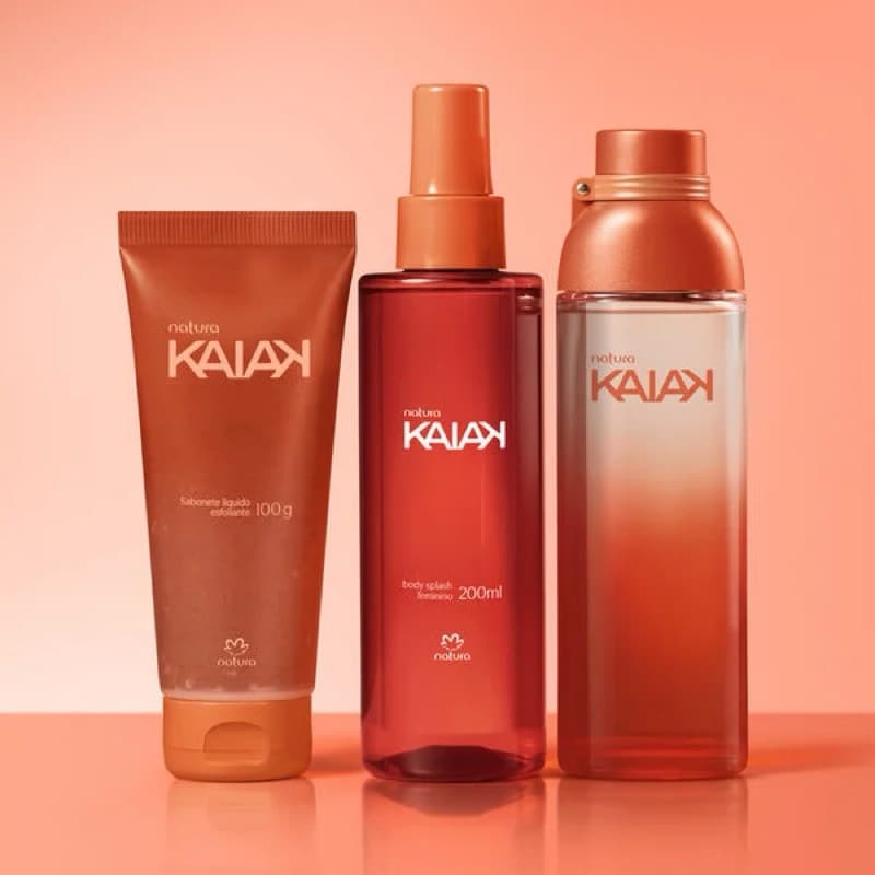 Kit Natura Kaiak Tradicional Feminino perfume + Body splash + sabonete líquido esfoliante
