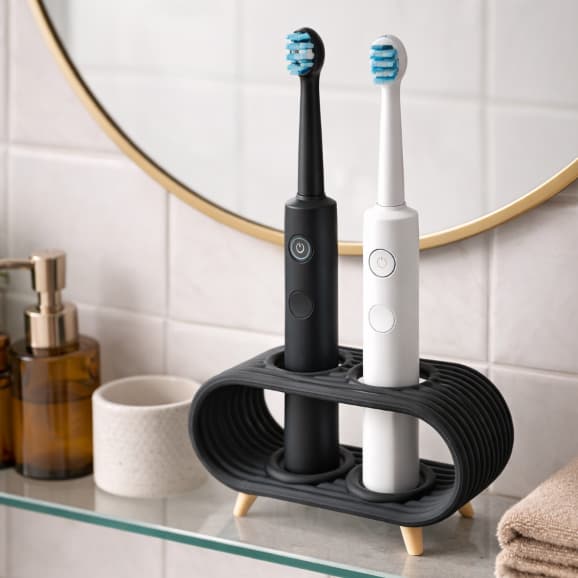 Suporte para Escova de Dente Elétrica Duplo Organizador Porta Escovas Banheiro Moderno Elegante