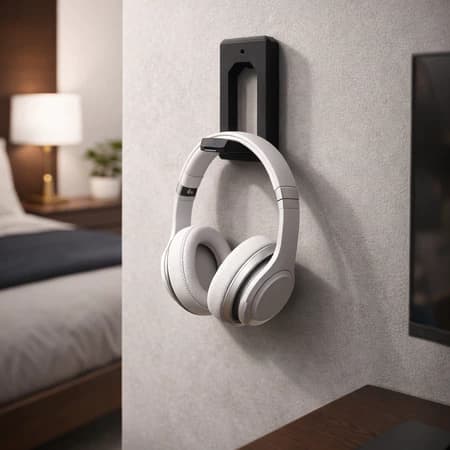 Suporte de Parede Dobrável Multiuso | Gancho para Headphone, Bolsa e Mochila | Organização Moderna