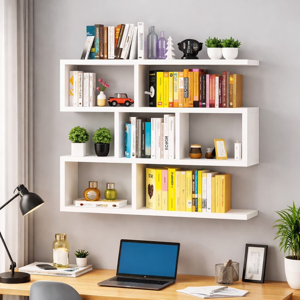PRATELEIRA DECORATIVA MDF PORTA LIVROS 90X90X17CM ESTANTE PARA FOTOS QUADROS SALA COZINHA ESCRITÓRIO MESA