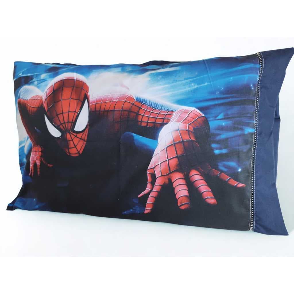 Capa Fronha de Travesseiro Infantil Ponto Palito Homem Aranha Rosa 50x70  Toque Macio