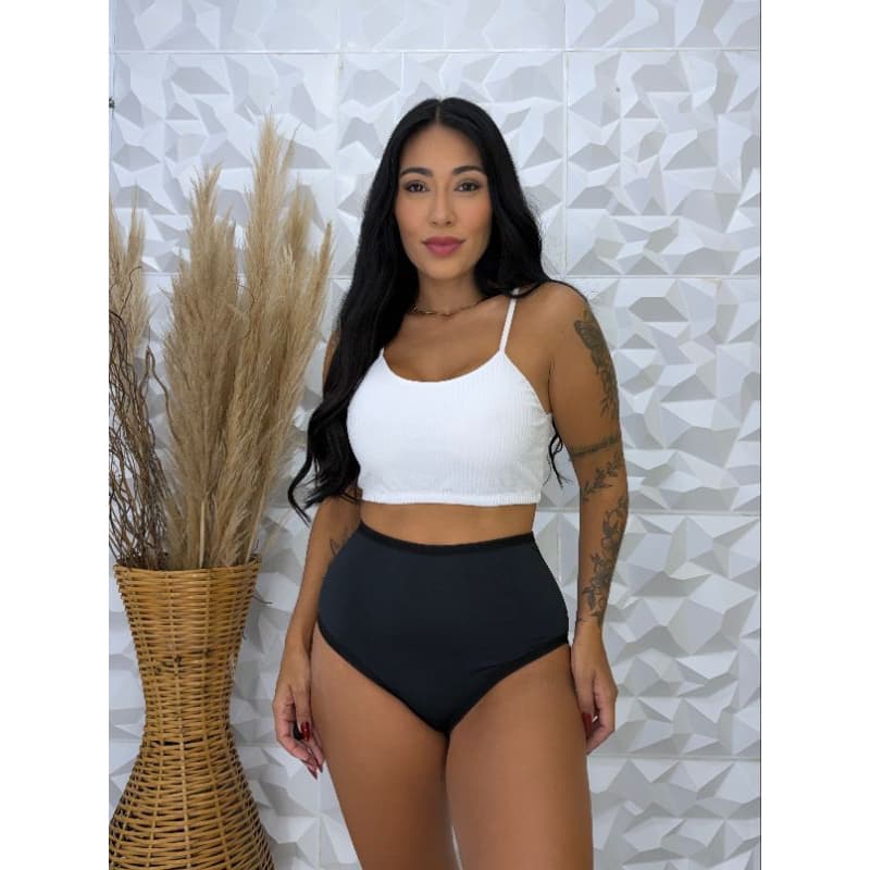 Calcinha Feminina Cós Alto Alta Compressão Sem Transparência Roupa Feminina Academia