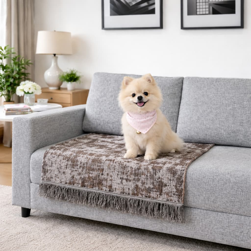 Manta Xale Jacquard Premium para Sofá e Cama com Franjas