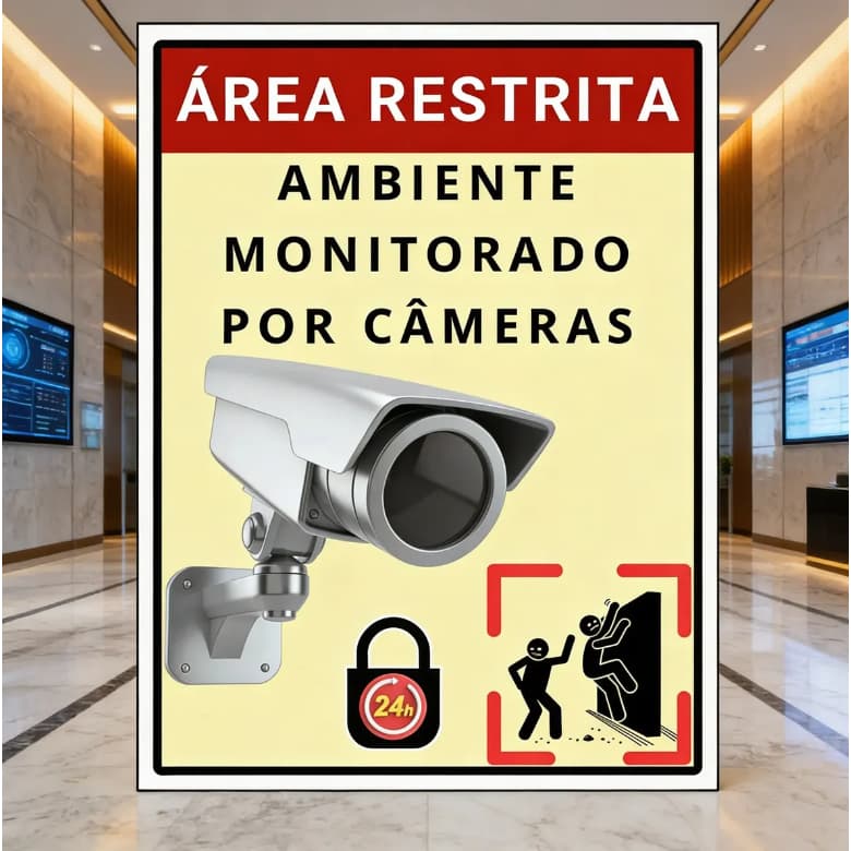 1 Placa de Sinalização Ambiente Monitorado por Cameras