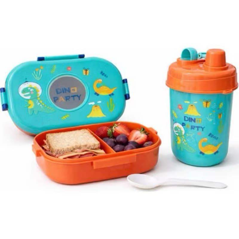 Kit Marmita Infantil com colher + Garrafa Lancheira Escolar Merenda Meninas Meninos Envio Imediato