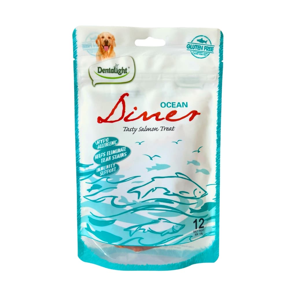 Ocean Diner Salmão 12Unid - Dentalight: Petisco Natural Premium Rico em Ômega 3 e Proteína para Cães