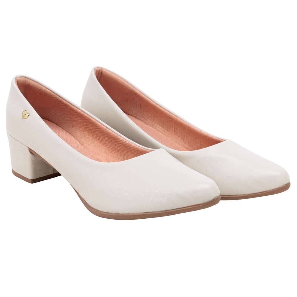 Scarpin Sapato Feminino Bico Fino Confortável Salto Baixo Medio Quadrado Bloco