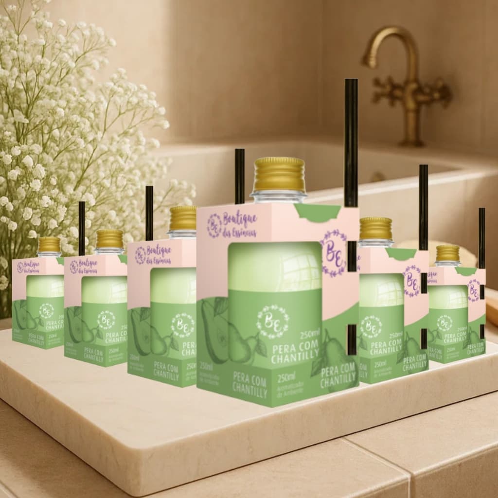 CAIXA com 12 Aromatizadores de Ambiente - PERA COM CHANTILLY