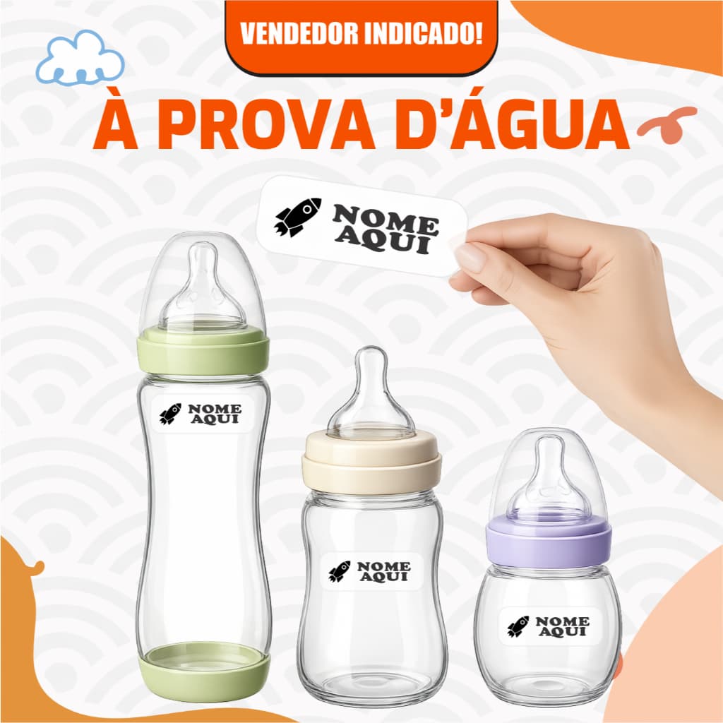 Etiqueta Escolar Personalizada Transparente A PROVA D'ÁGUA , MICROONDAS E FREEZER