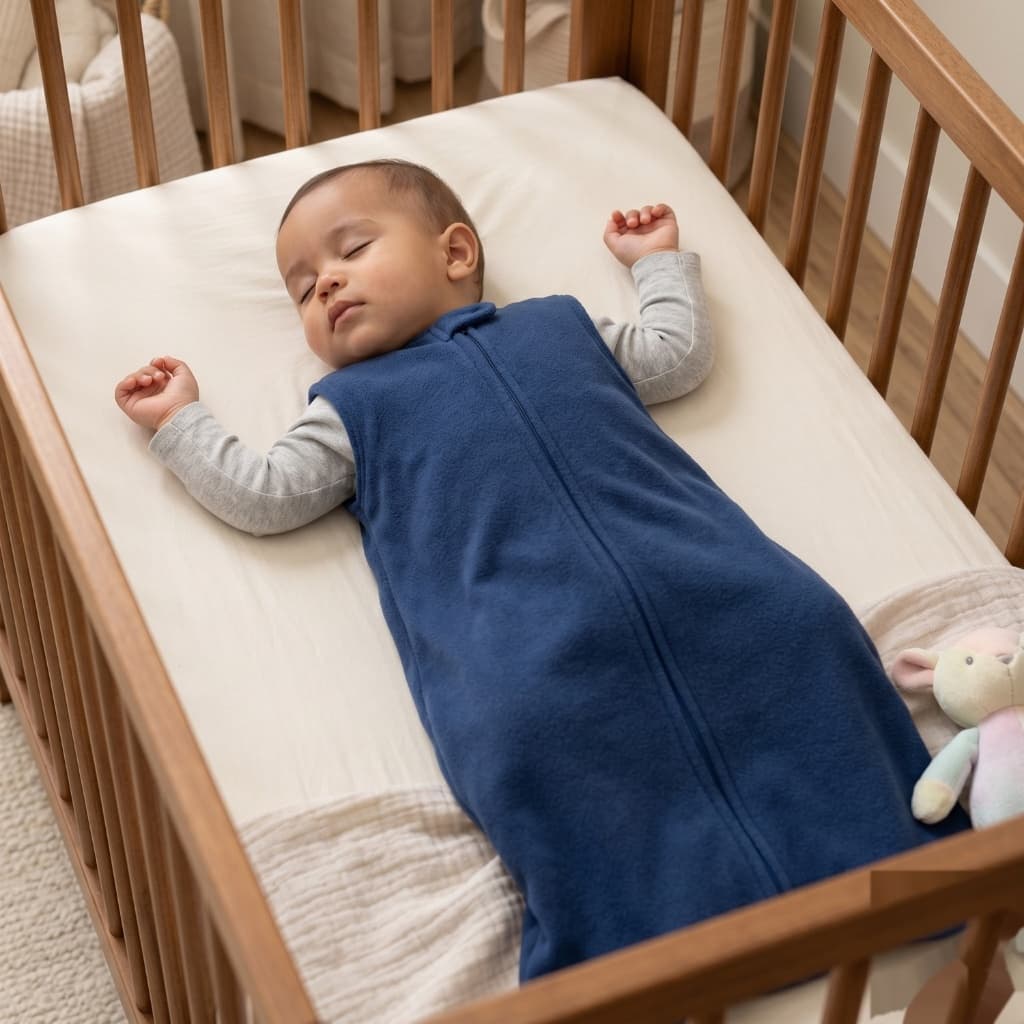Saco Saquinho de Dormir Bebê (Sleep Bag) Cobertor de Vestir Soft (Azul) Tam. M