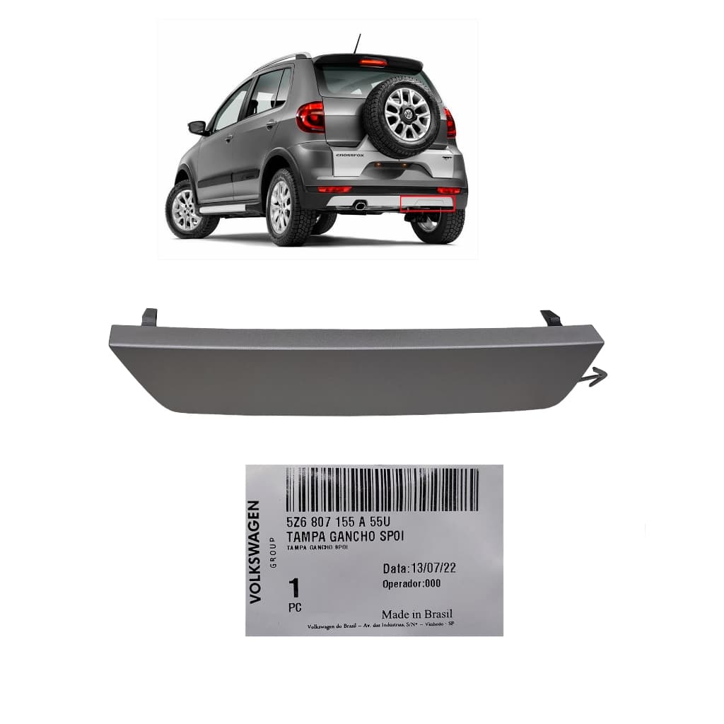 Tampa Do Gancho De Reboque Traseiro Original Cross Fox Crossfox 2010 A 2014 Volkswagen 5Z6807155A55U