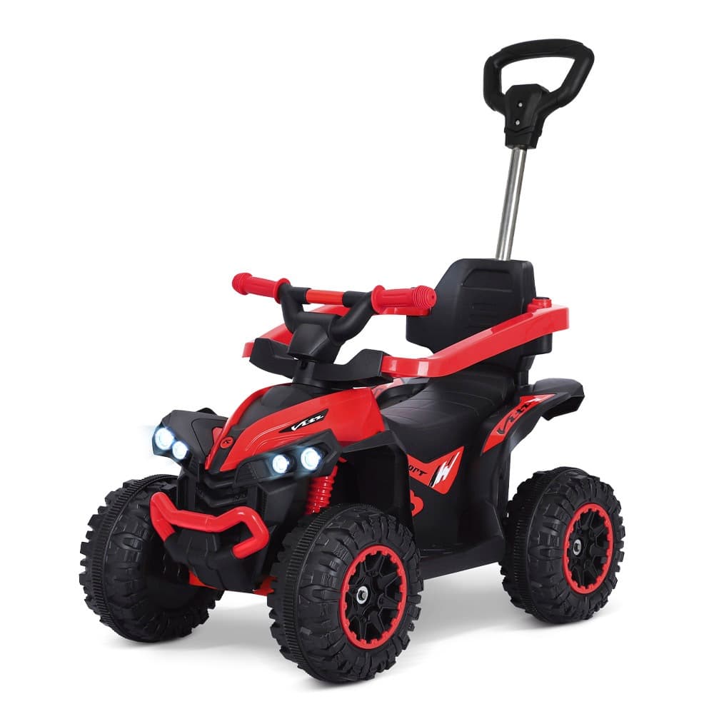 Quadriciclo Elétrico Infantil Pimpi Flash Wheels Vermelho com Haste Direcionável Luz e Som
