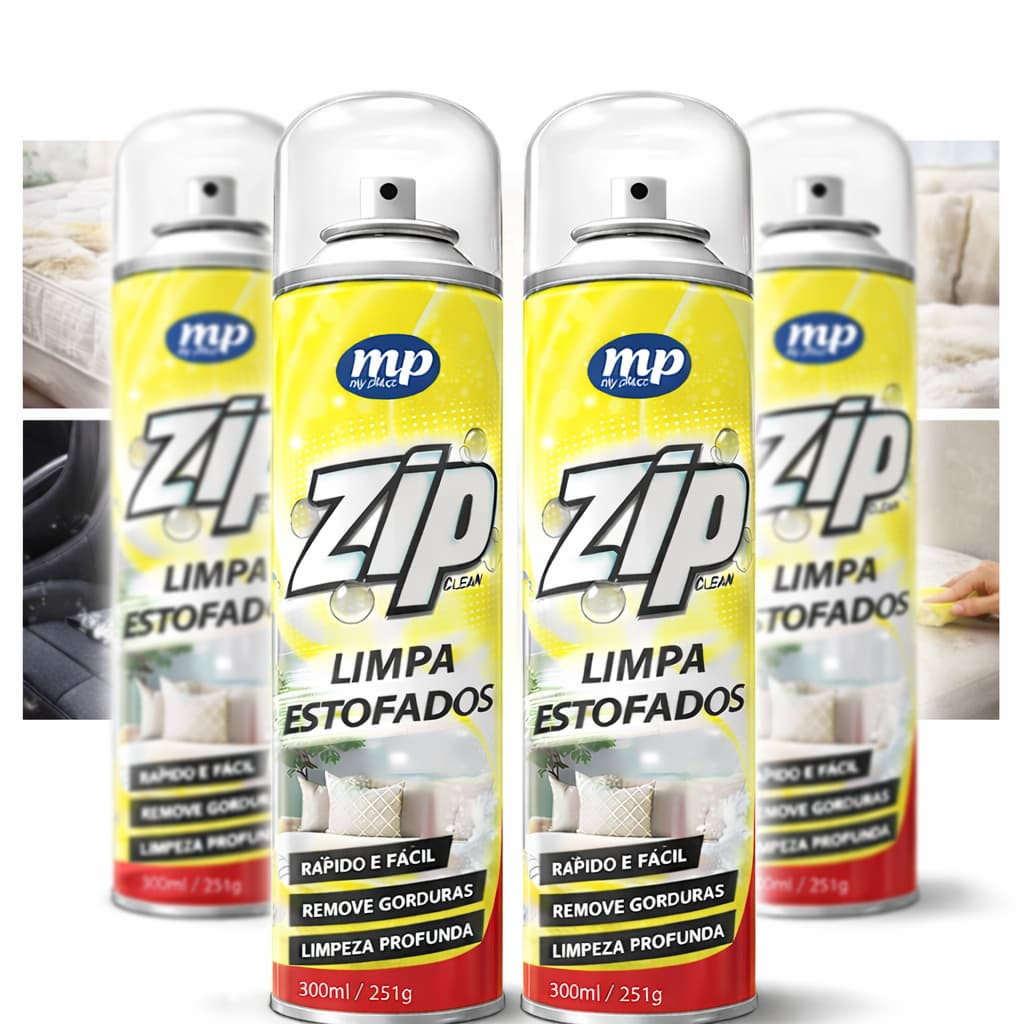 Limpa Estofados Espuma Mágica Limpa a Seco Zip Clean Spray Estofado, Banco de Carro Limpeza Profunda