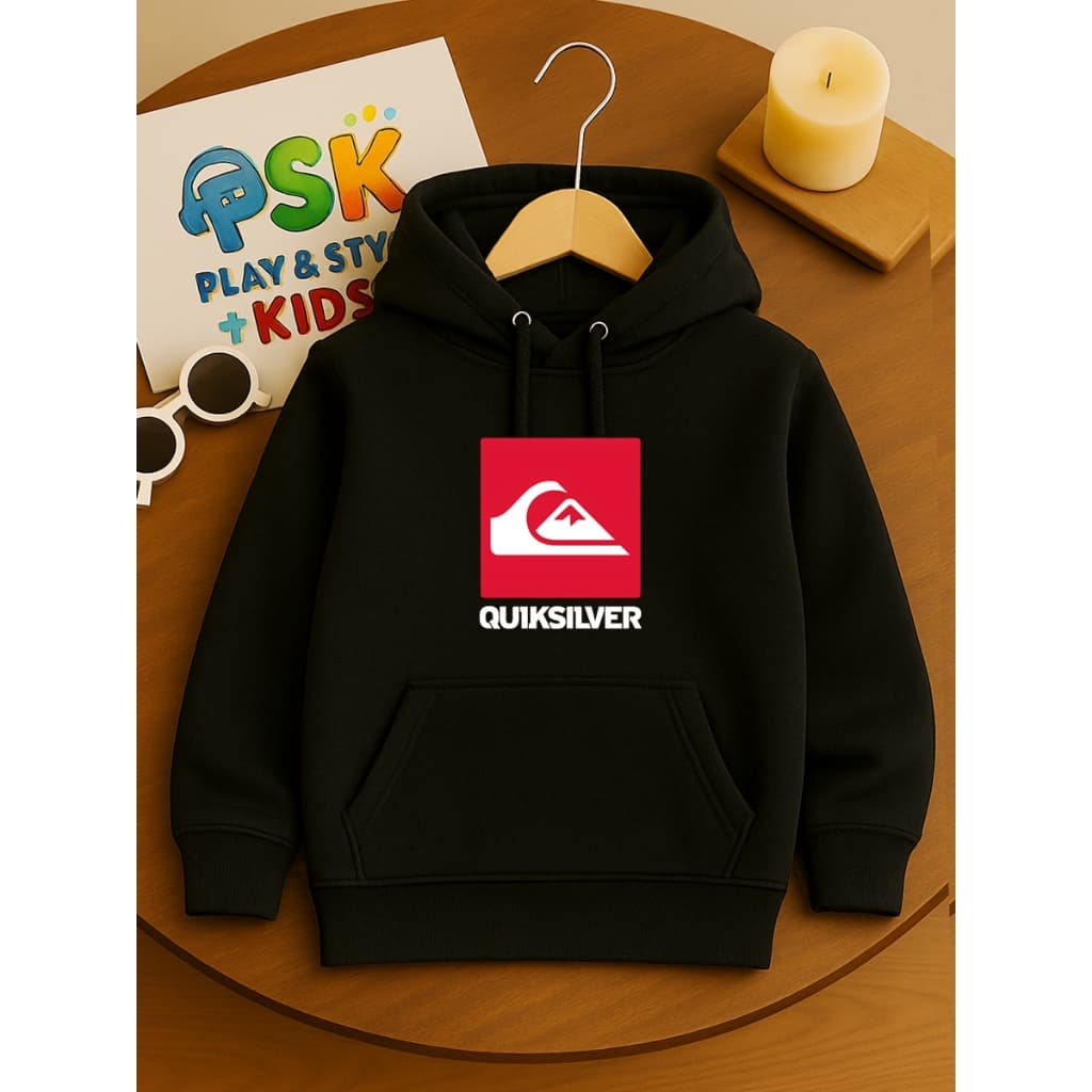 Moletom Infantil QUICK SILVER Blusa de Frio Canguru Agasalho 100% Algodão Premium Com Capuz Flanelado
