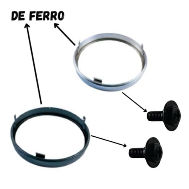 Aro de Farol Yamaha factor/Fazer(2005 a 2013), Preto e Cromado, de ferro Com Parafusos(Par)