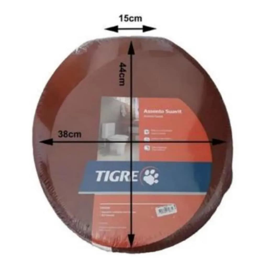 Assento Sanitário Tigre Suavit De Poliuretano Com Forma Oval Caramelo Liso