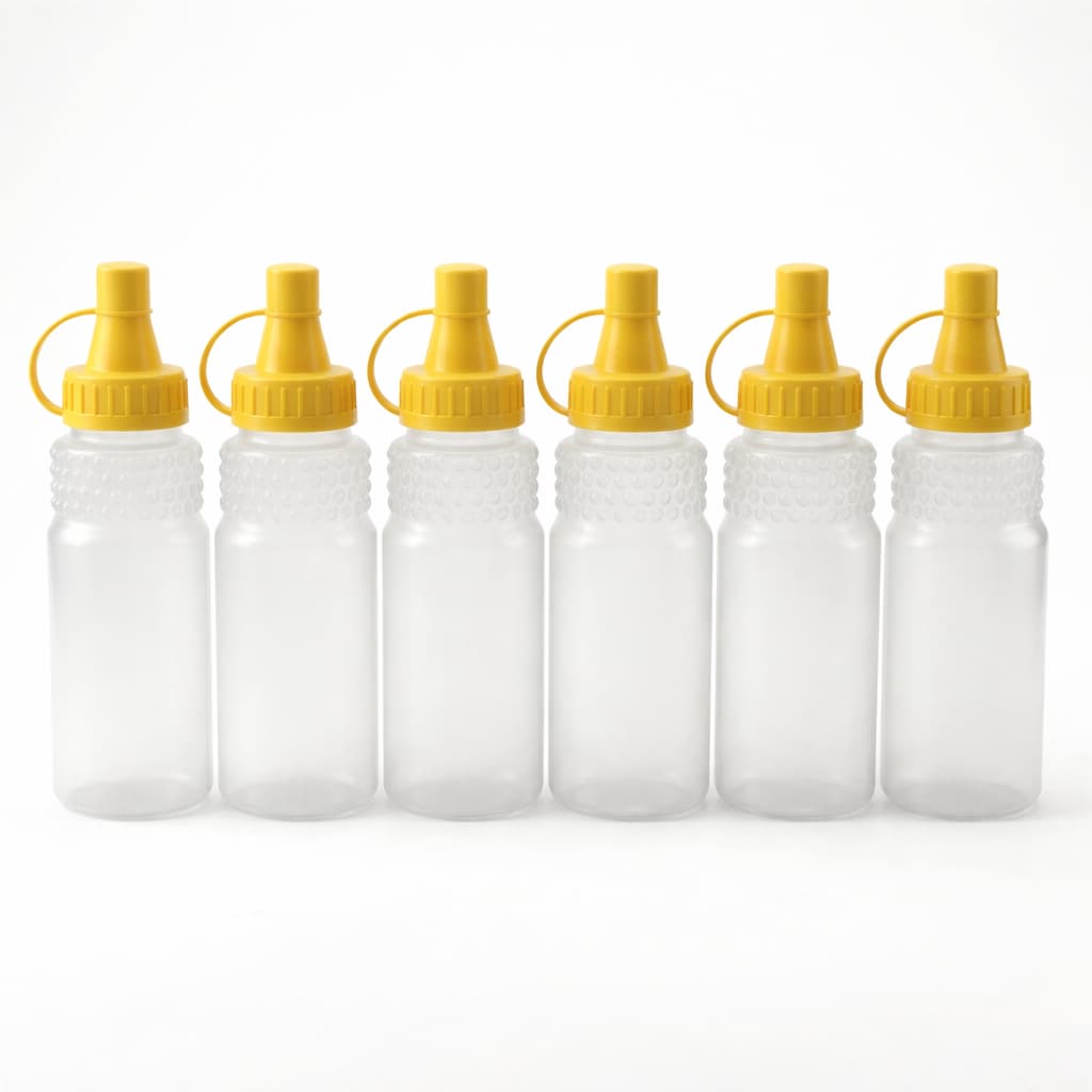 Bisnagas Para Mel 500g (350ml) Kit Com 06 Unidades De Frasco