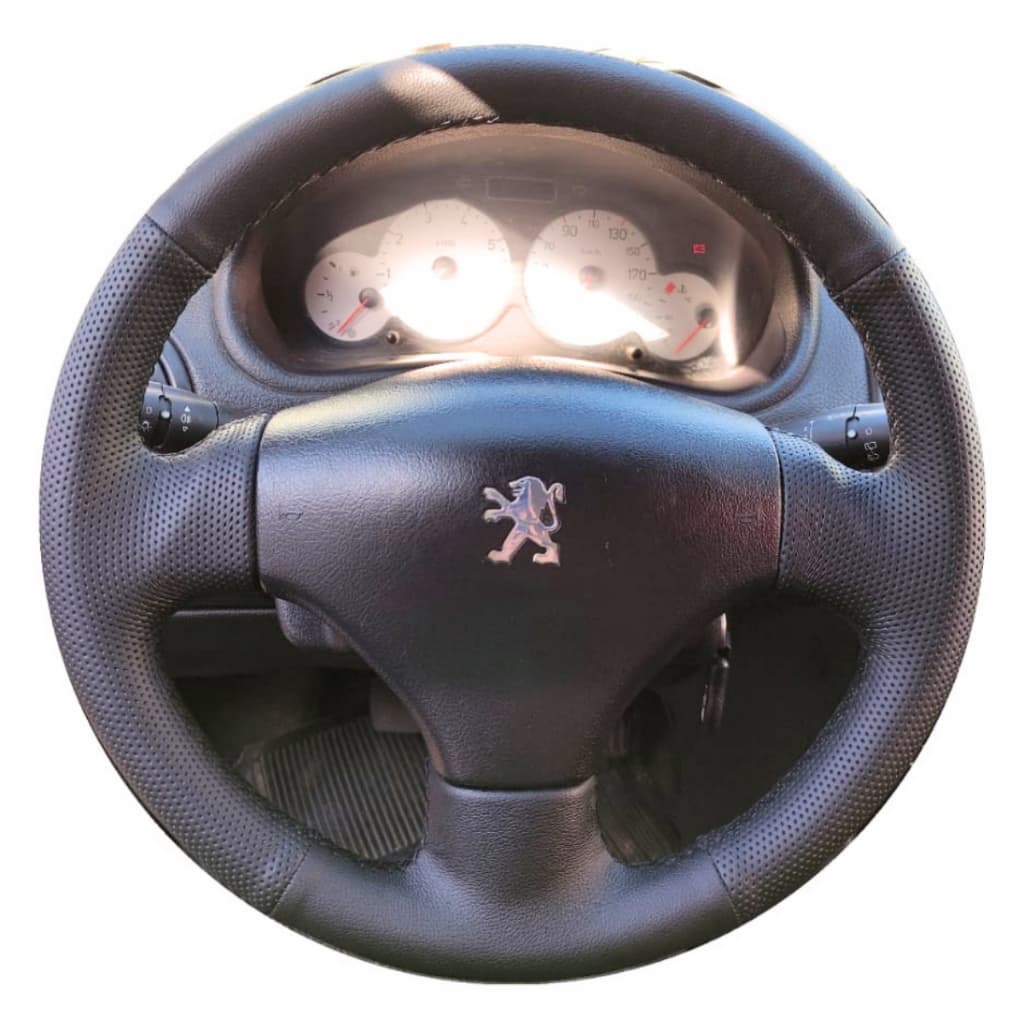 Capa de Volante Costurada Peugeot 206 207 Citroen C3 Preta