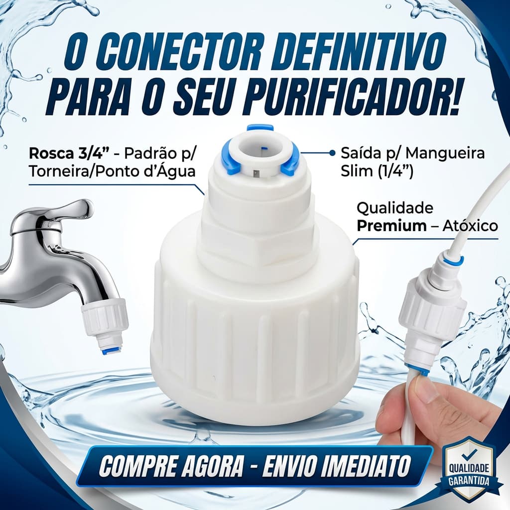 Conector Adaptador Reto Rosca Interna 3/4 P/ Mangueira 1/4