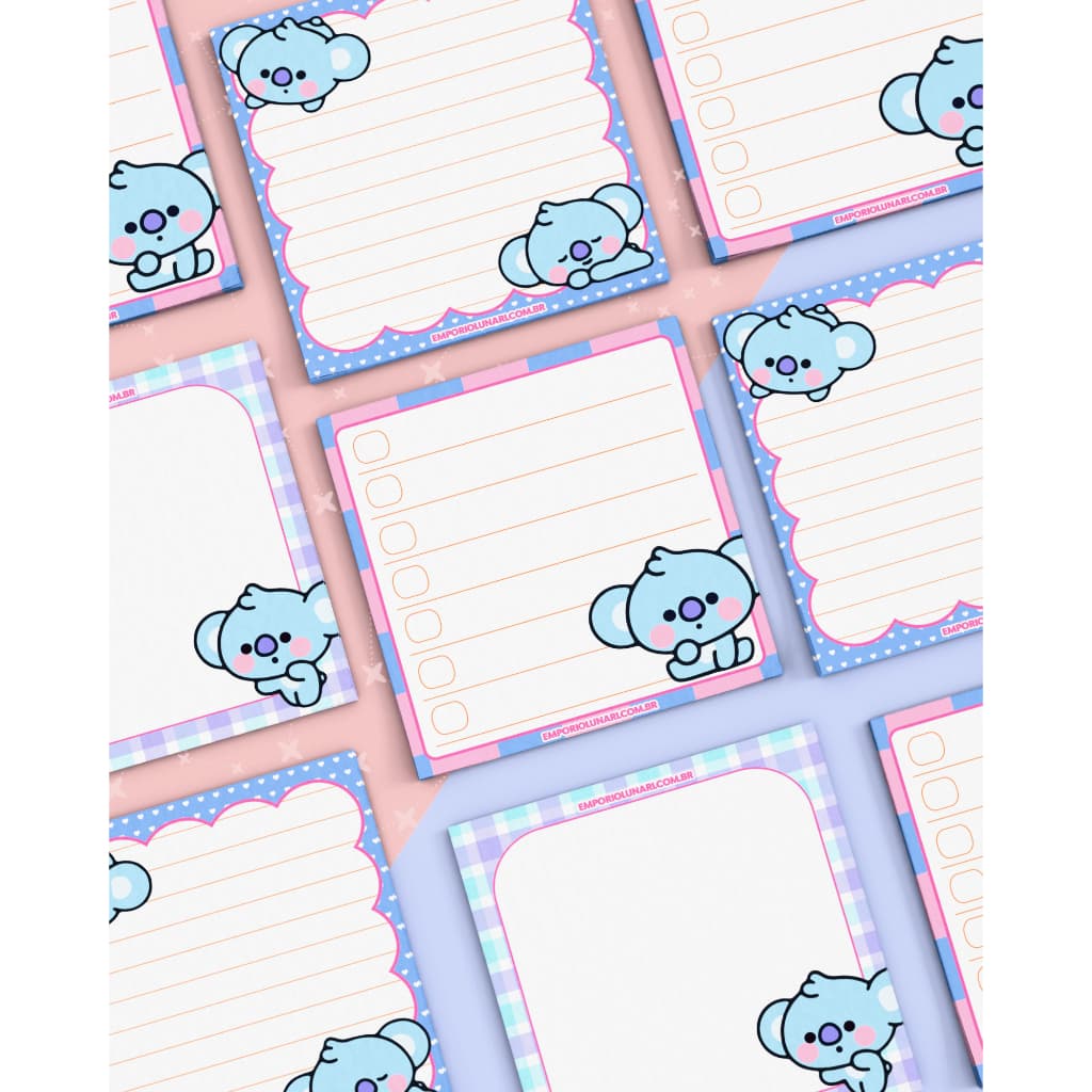 [Maiores Quantidades] Blocos de Anotações (Coleção Baby21) – BTS Army Fandom Coreano BT21 Papelaria Fofa KPOP