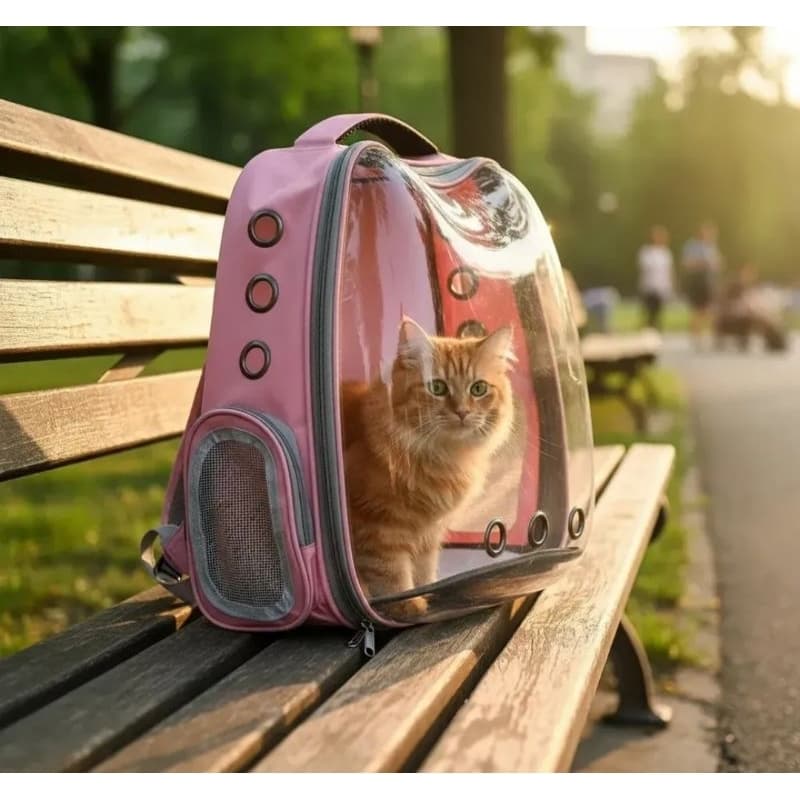 Mochila para Animais de Estimação  - Visão Panorâmica, Ventilação, Conforto