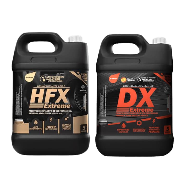 DESENCRUSTANTE + DESENGRAXANTE KIT HFX DX AUTOLIMPE 5LTS