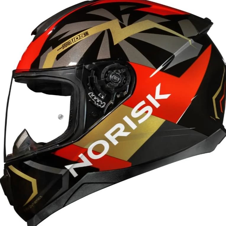 CAPACETE NORISK LANÇAMENTO RAZOR GOODSPEED EXCLUSIVO VERMELHO DOURADO + VISEIRA CRISTAL