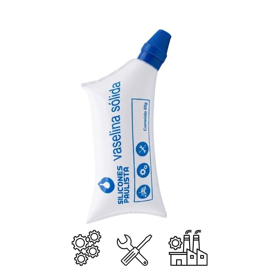 Vaselina Sólida 80g Silicones Paulista - Lubrificante Industrial e Uso Geral (Kit 1 a 4 unidades)