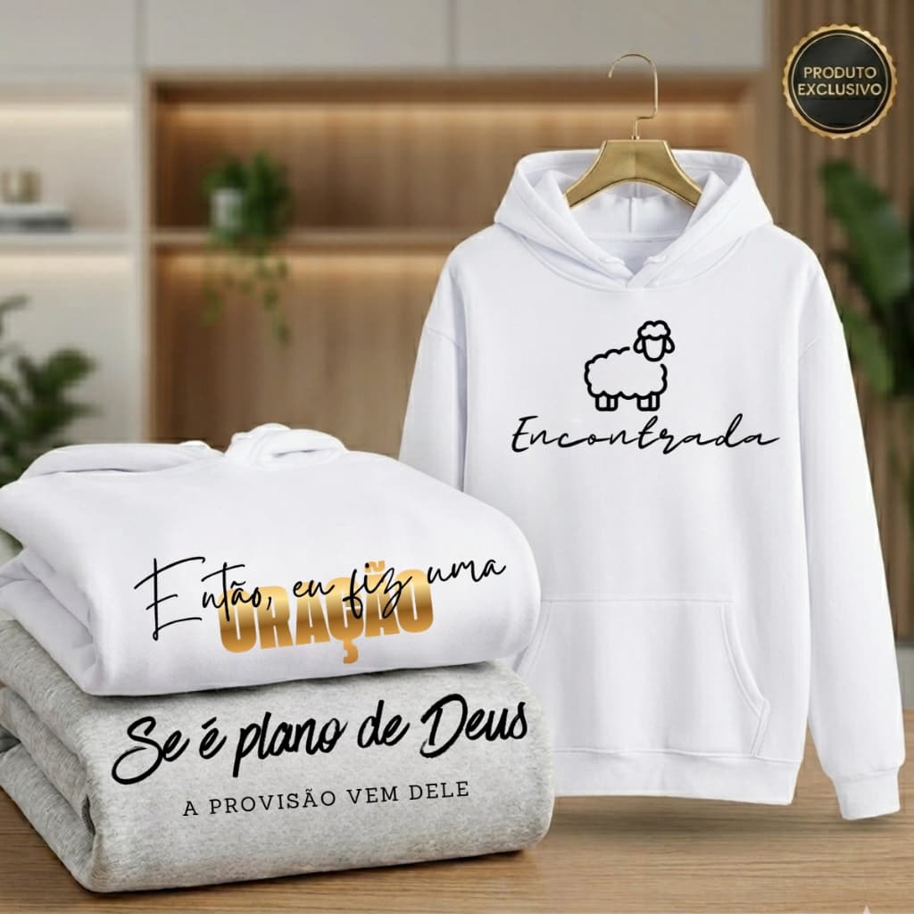 Kit moletom canguru masculino feminino estampado blusa de frio capuz casaco blusão tendencia promoção cinza branco....