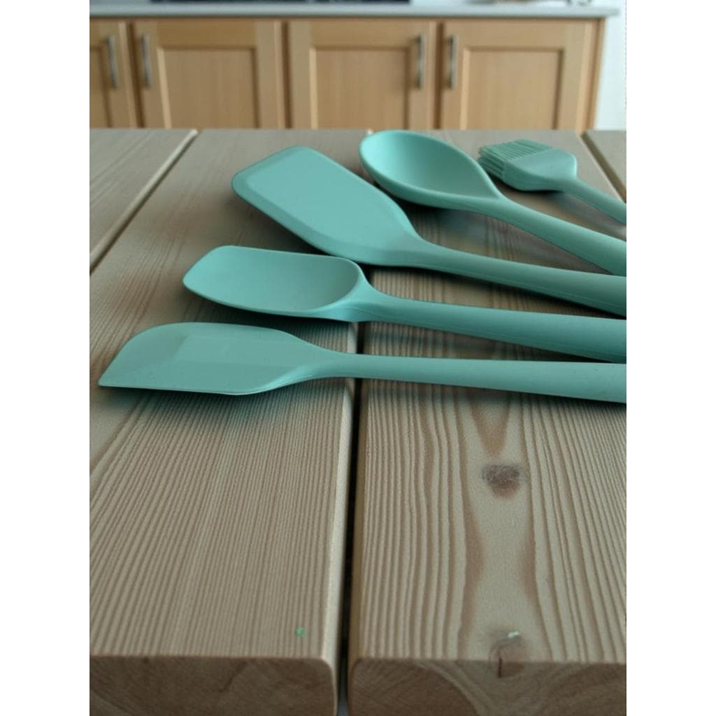 Kit colheres silicone VERDE 5 peças OIKOS