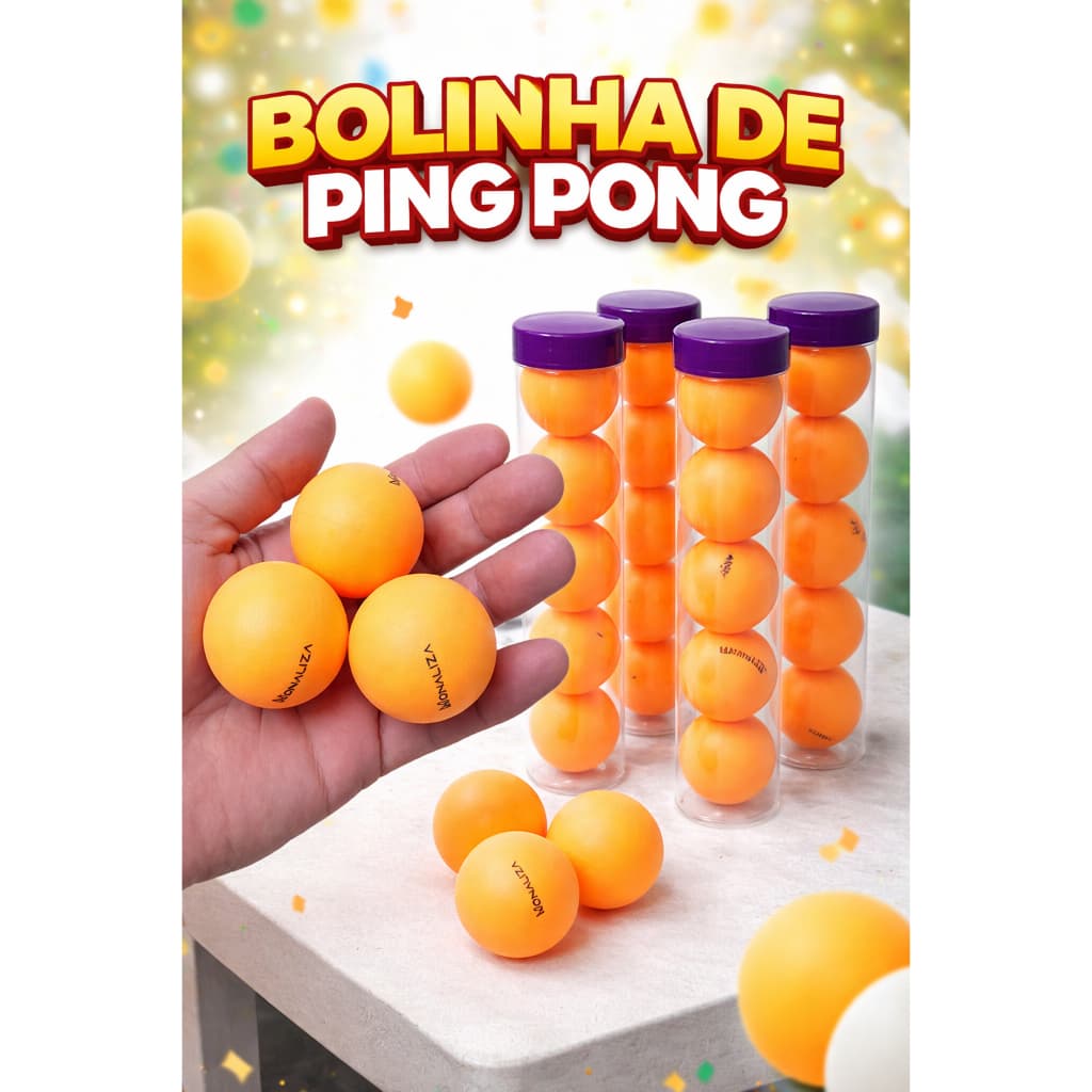 KIT 6 BOLINHAS DE PING PONG/ TENIS DE MESA  PROFISSIONAL LARANJA ALTA RESISTÊNCIA, LEVESA E LAZER