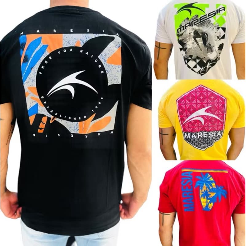 Kit 03 Camiseta Maresias Masculina 100% Algodão Estilo Praia Verão Surf