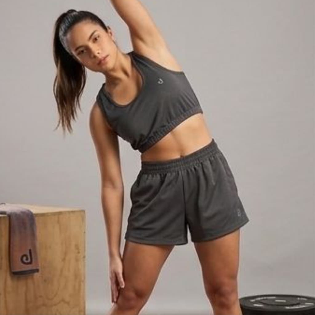 Conjunto Feminino Fitness Dryfit Shots e Top Atividade Física Caminhada Crossfit Treino Academia