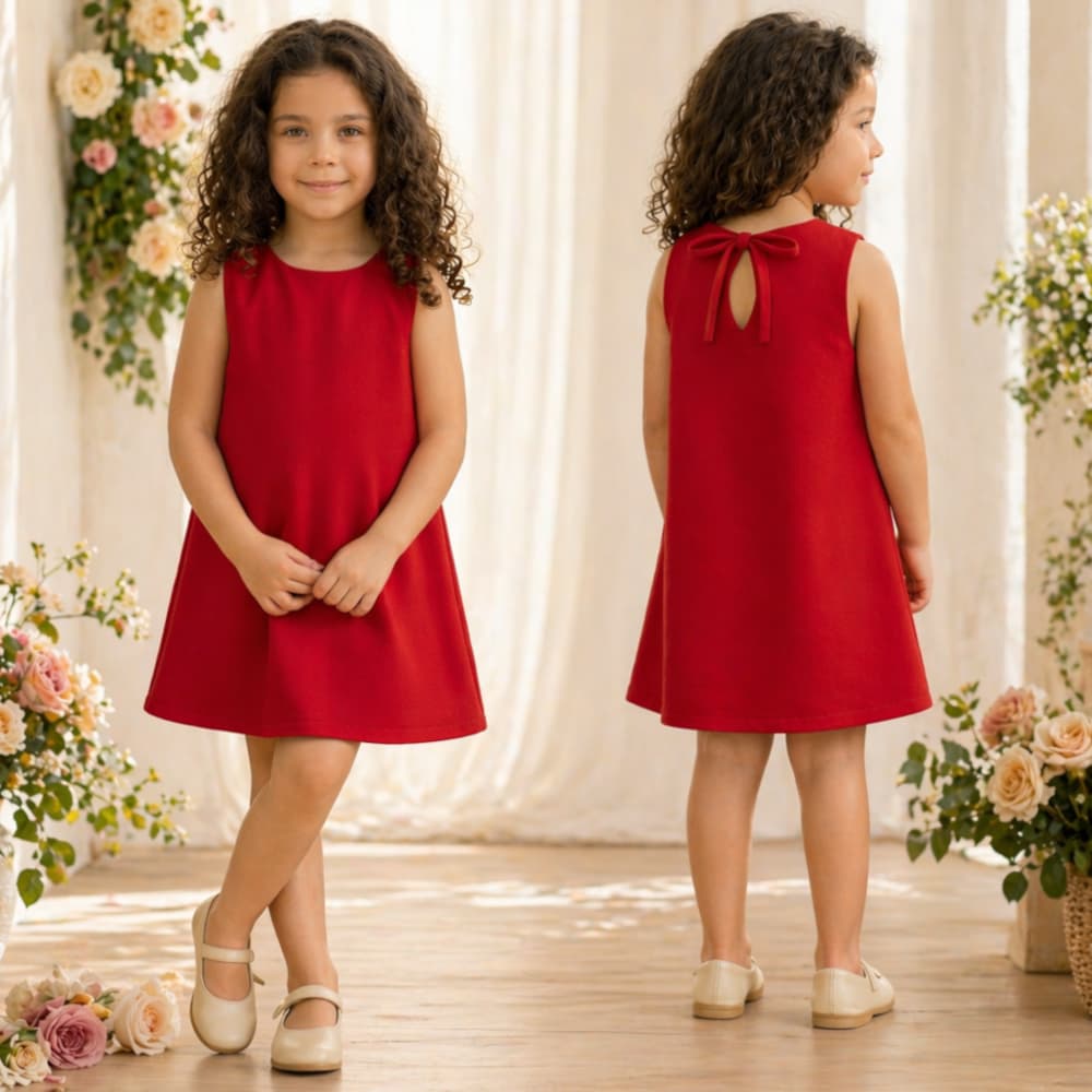 Vestido infantil clássico. Ideal para festas e dia a dia. Veste de 1 a 8 anos