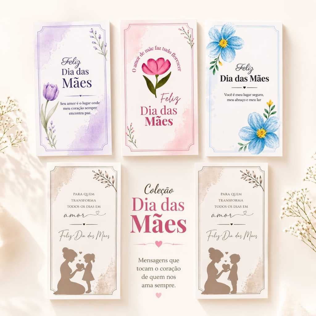 Cartão de Dia das Mães 5x9cm -Mimos, lembrancinhas e Clientes -kits 30/50/100 un - PRONTA ENTREGA