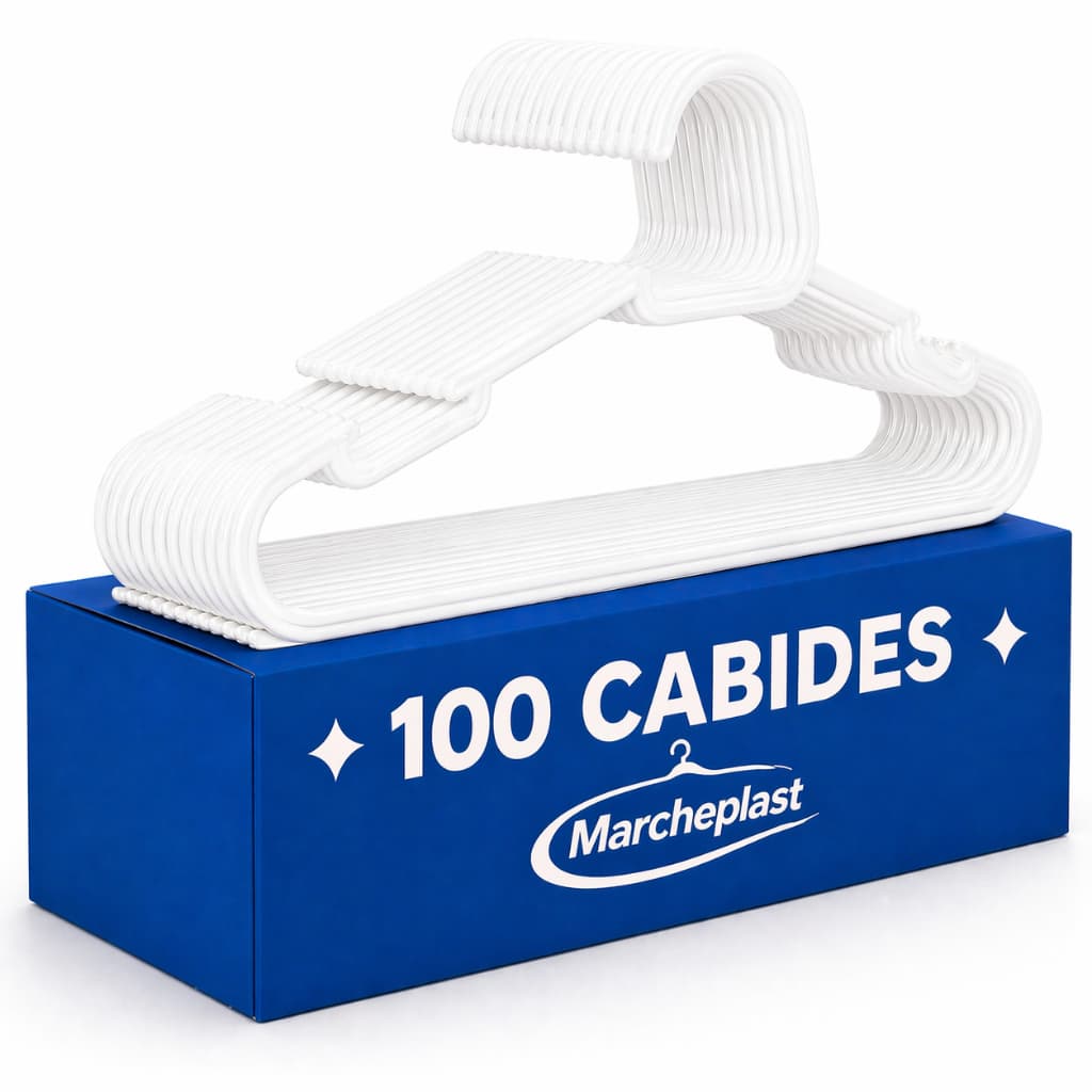 Cabide Adulto Branco Organizador Roupa Kit 100 Unidades