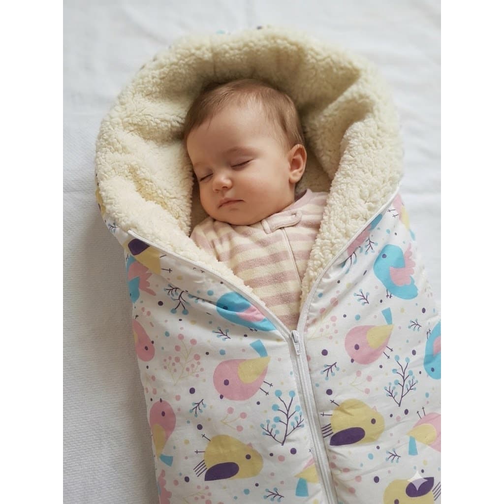 Saco de dormir casulo pra bebe SHERPA EXTRA GRANDE fofinho com ziper, enxoval, frio, nenê menina menino