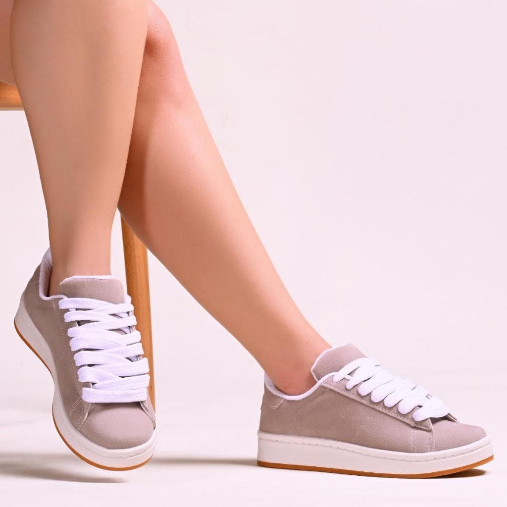 Tênis Casual Feminino e Masculino Camurça Liso Unissex - Envio Rápido