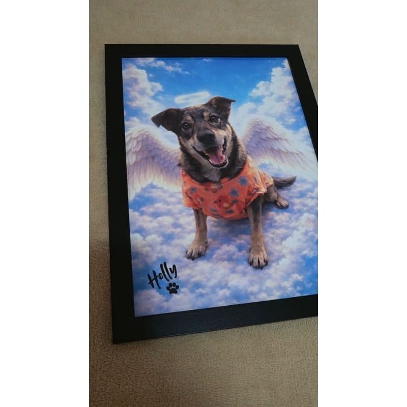 Quadro Homenagem Pet – Estilo Céu com Auréola e Asinhas