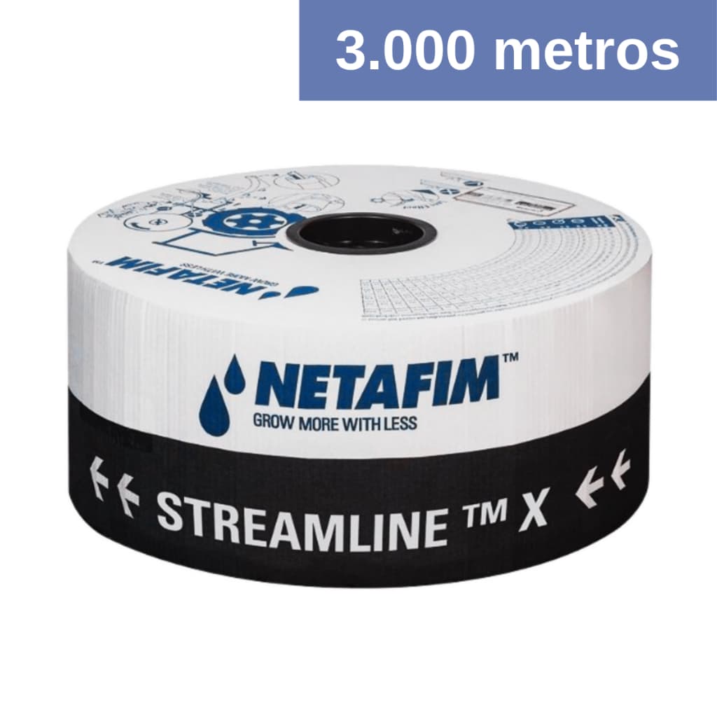 Mangueira de gotejamento Netafim 1,6 l/h 3.000 Metros Parede 6 mil Fita Irrigação Streamline x