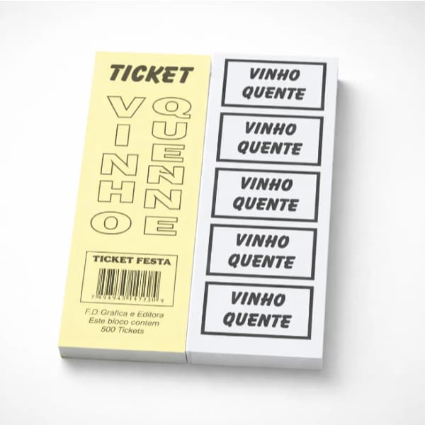 Bloco com 500 Tickets de Vinho Quente