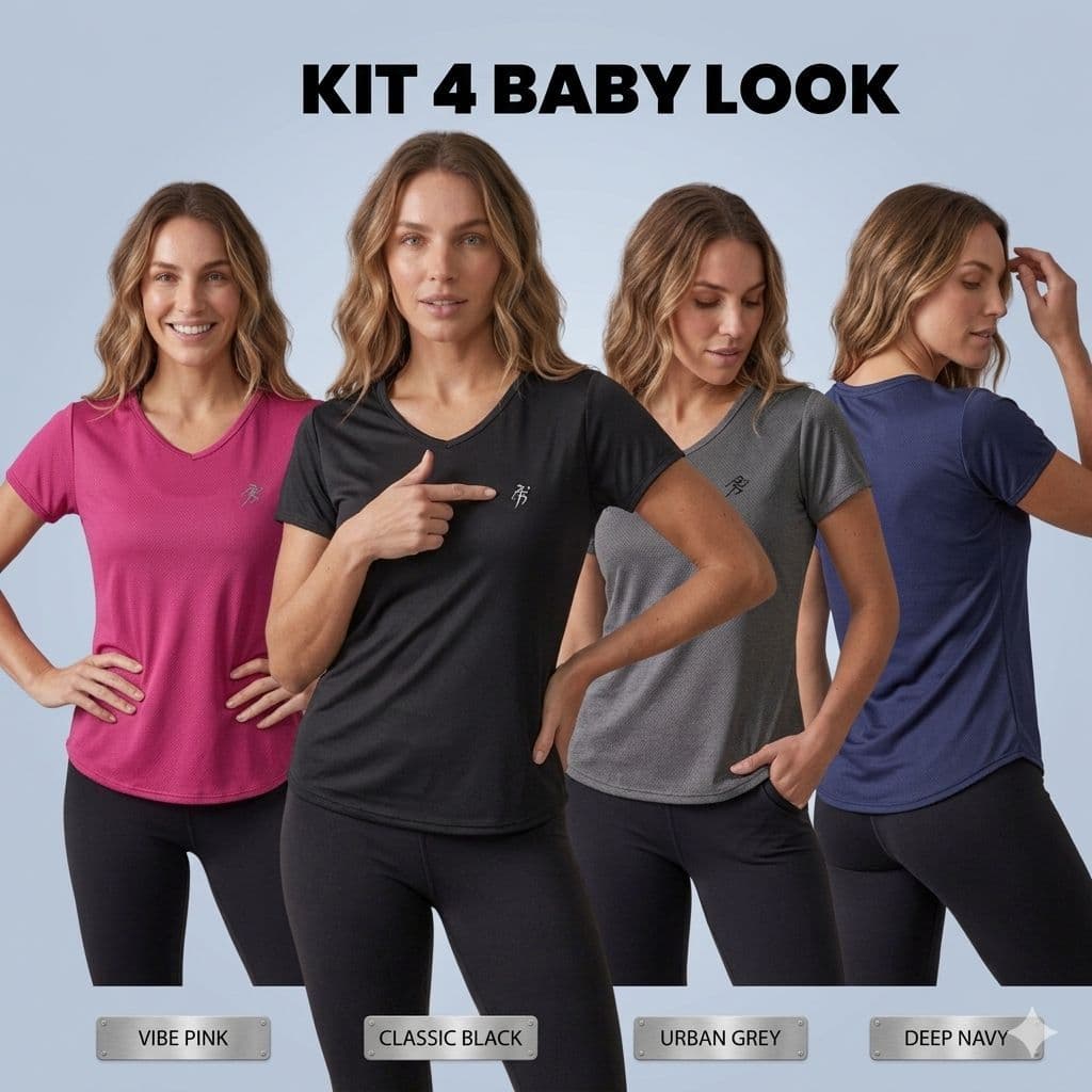 Camisa Baby Look Dry Fit Furadinha Feminina Perfeita para Atividade Física Tecido Respirável Premium
