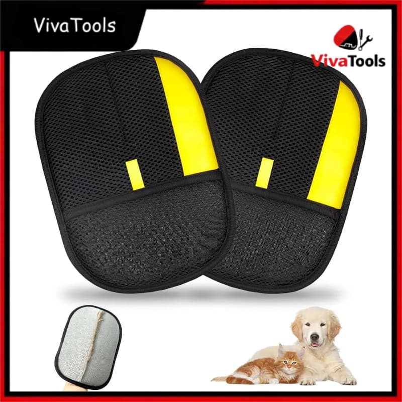 Luva Anti-Estática para Pets – Escova de Mão Suave, Remove Pelos de Cães e Gatos, 1-5 Peças