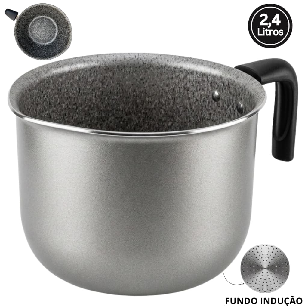Leiteira Fervedor Fogão de Indução Caneco Antiaderente 16cm 2,4 Litros Multiflon