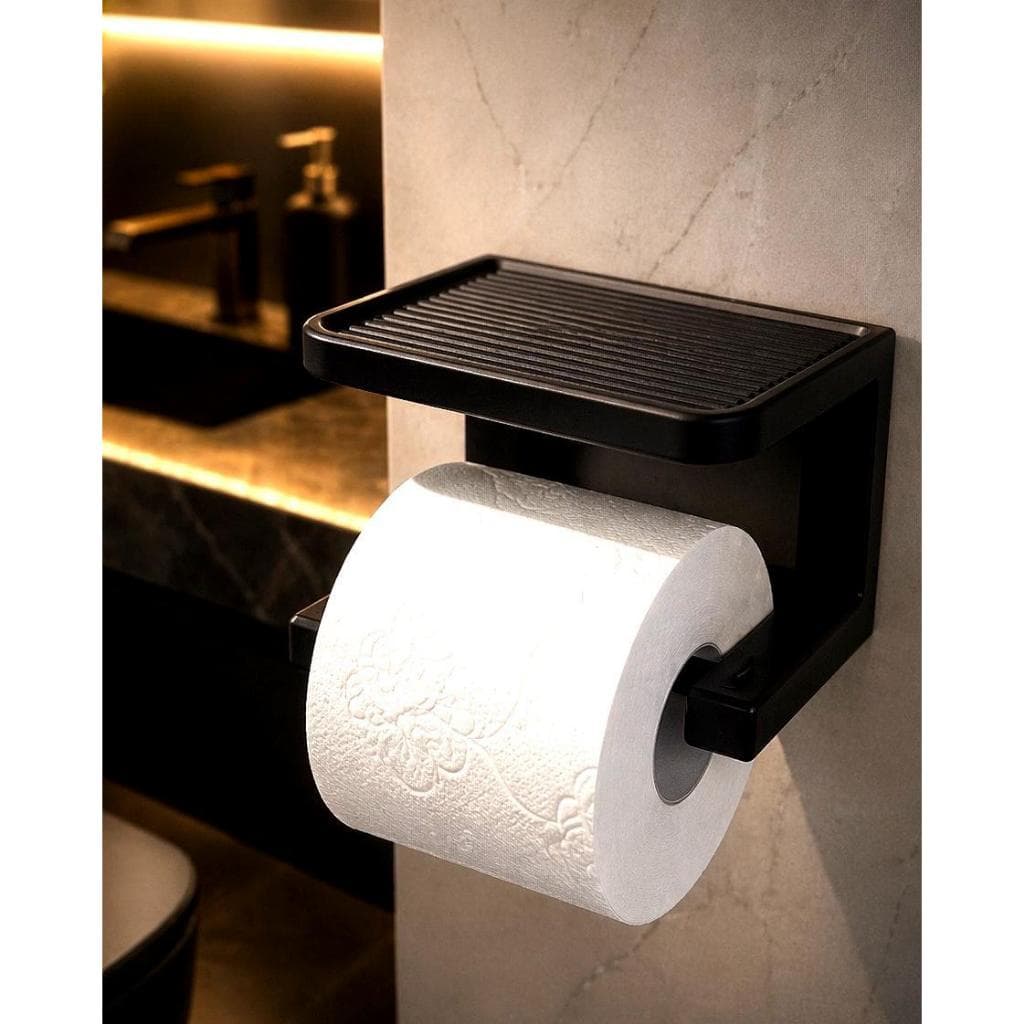 Suporte Papel Higiênico Com Prateleira Porta Celular sem furo