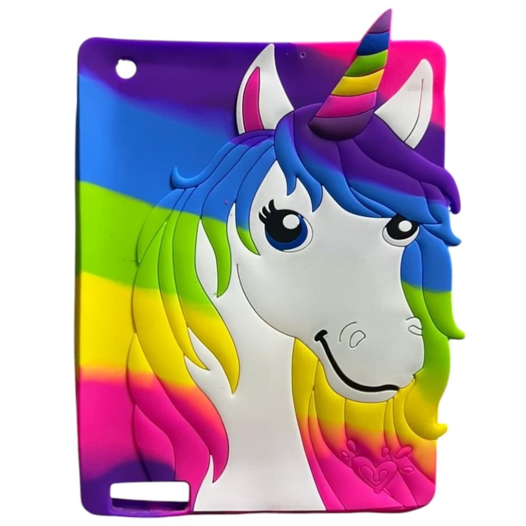 Capinha de Silicone Resistente Maleável Para Ipad 2 3 4 Capinha Unicórnio Capinha Infantil Capinha Colorida Feminina