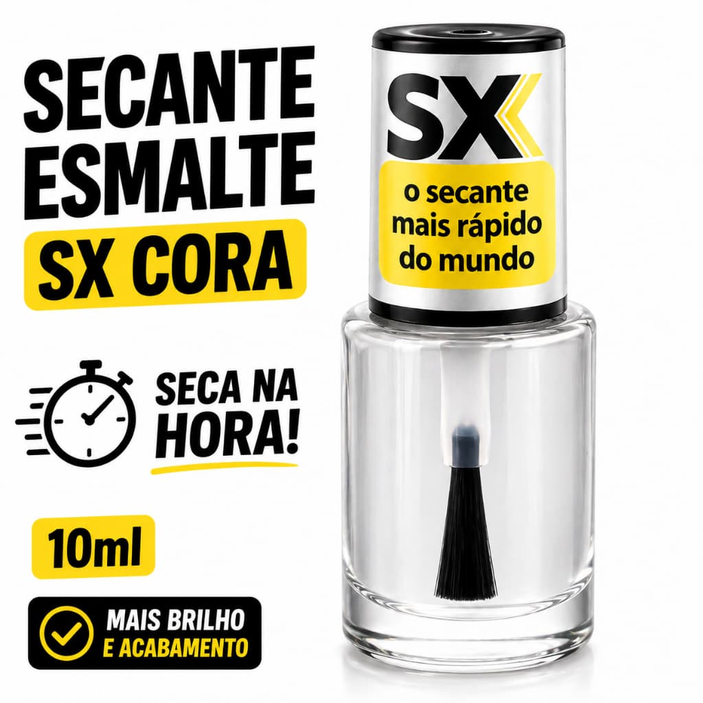 Kit 2 Secante Esmalte SX Cora 10ml Seca Na Hora Ultra Rápido Brilho