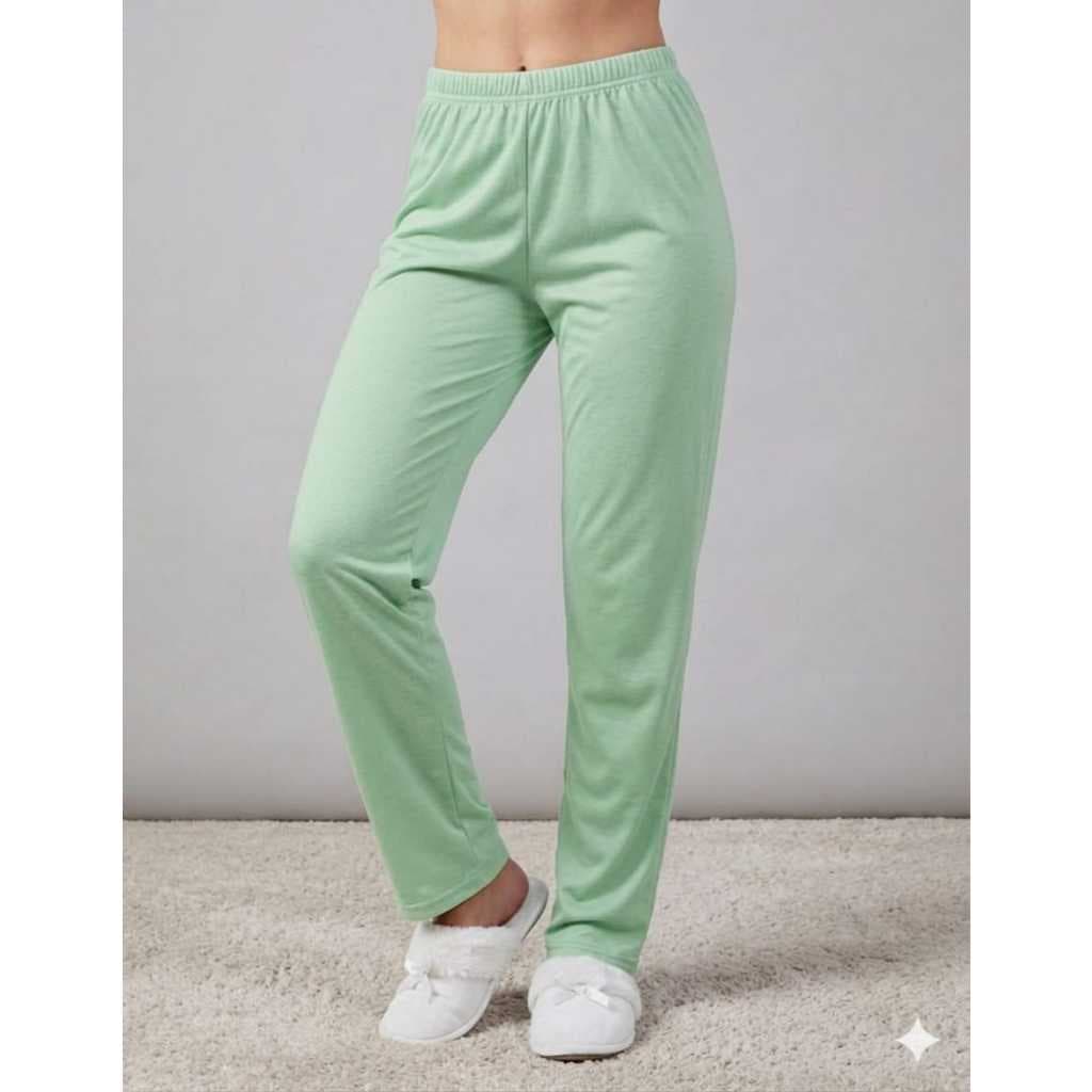 KIT 3 CALÇAS PIJAMA ADULTO FEMININO TECIDO ROMANTIC CORES SORTIDAS Confortável para o Inverno